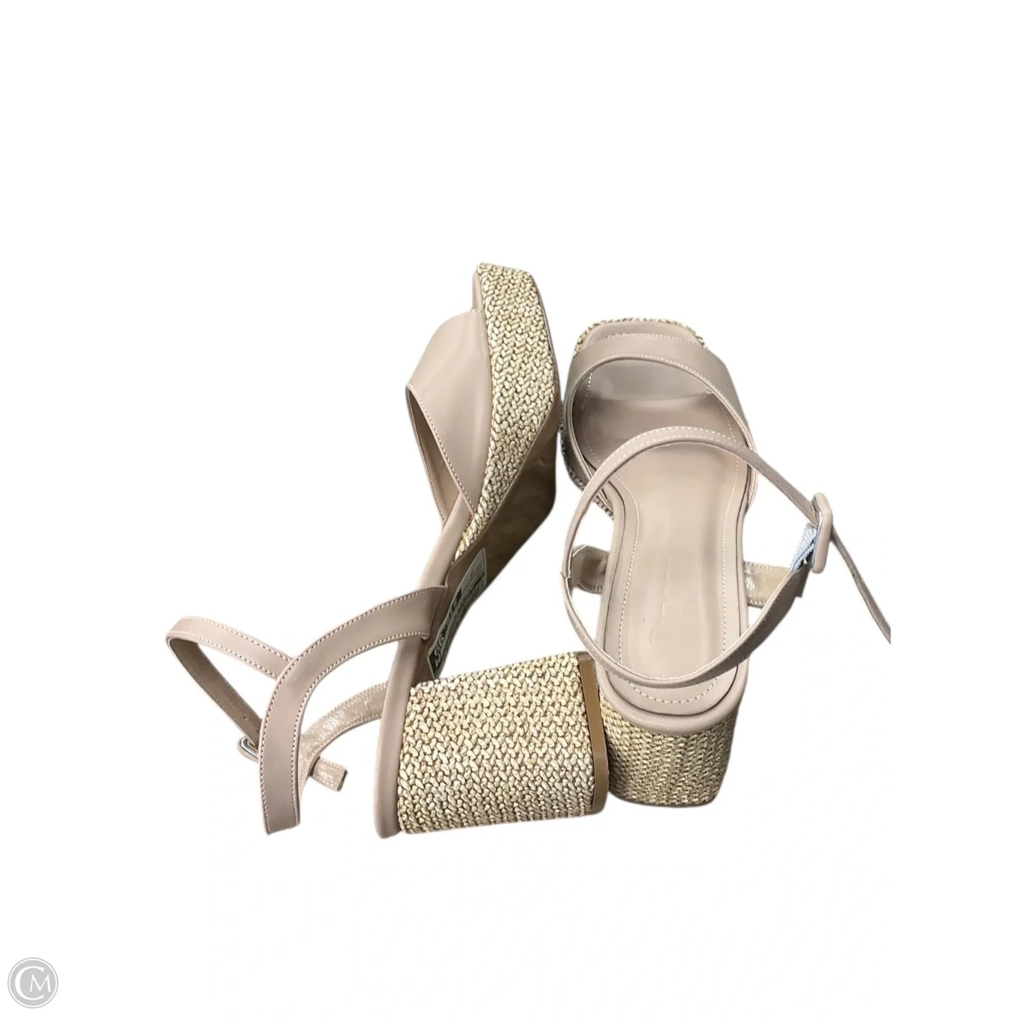 Sandals Heels Block By Clothes Mentor In Tan, Size: 10