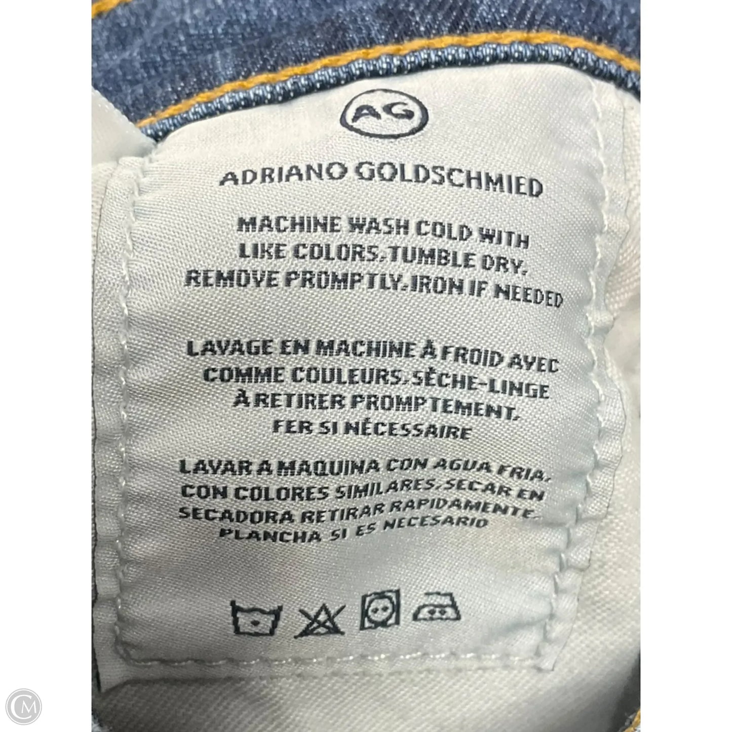 Jeans Skinny By Adriano Goldschmied In Blue Denim, Size: 4