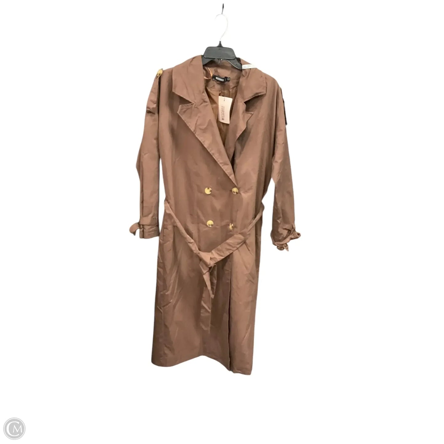 Coat Trench Coat By Missguided In Brown, Size: S