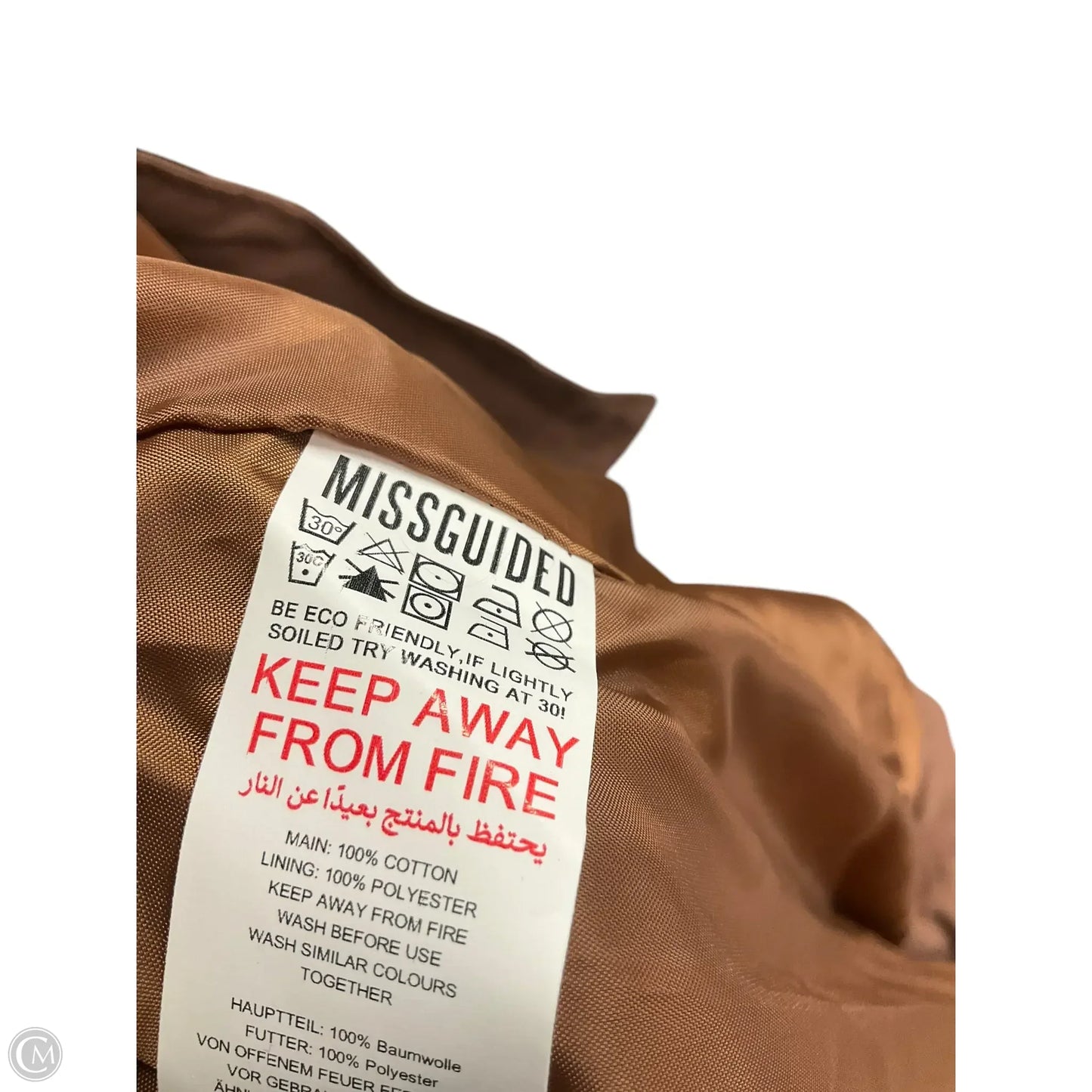 Coat Trench Coat By Missguided In Brown, Size: S