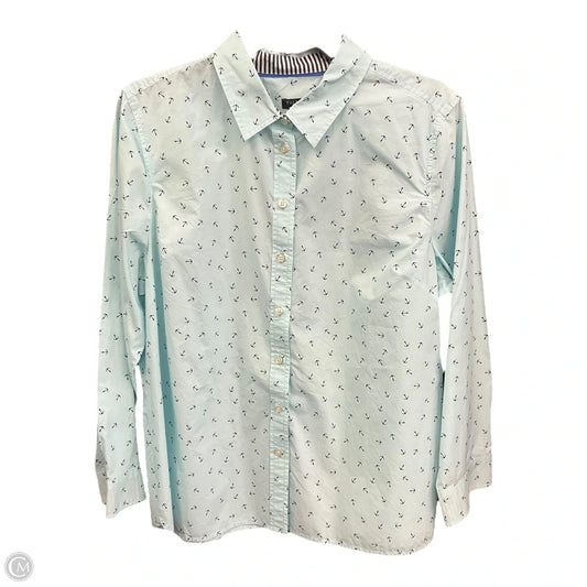 Blouse Long Sleeve By Talbots In Blue, Size: Xlp