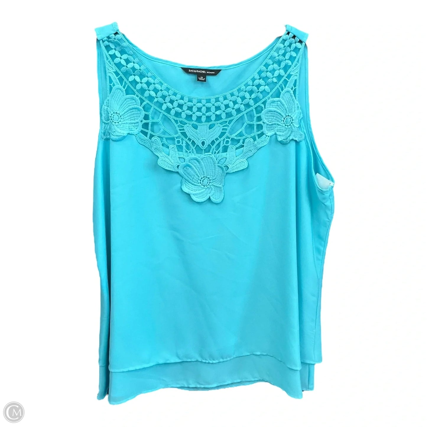 Top Sleeveless By Zac And Rachel In Blue, Size: 1x