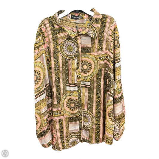 Blouse Long Sleeve By Pretty Little Thing In Multi-colored, Size: 1x