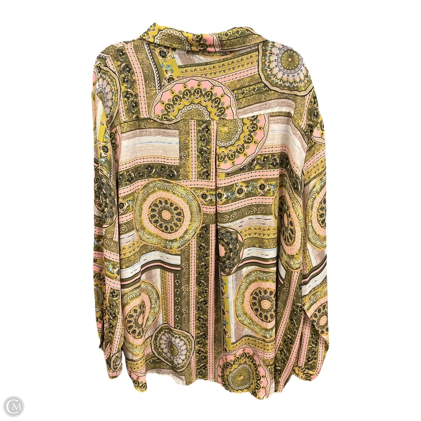 Blouse Long Sleeve By Pretty Little Thing In Multi-colored, Size: 1x