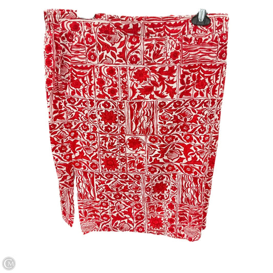 Skirt Midi By Ann Taylor In Red & White, Size: 12