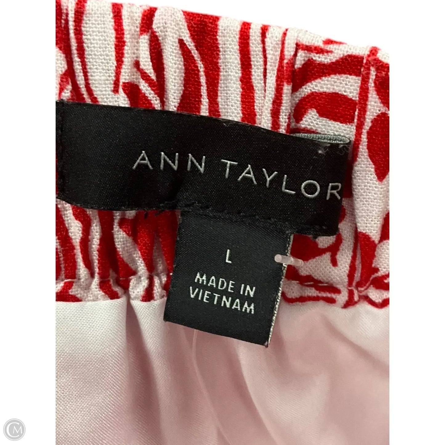 Skirt Midi By Ann Taylor In Red & White, Size: 12