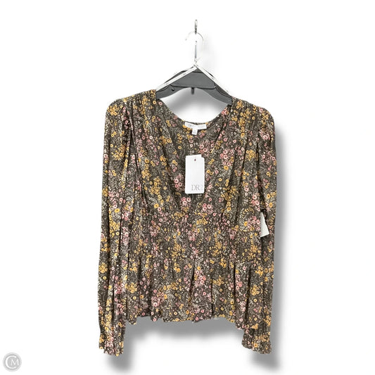 Top Long Sleeve By Dr2 In Floral Print, Size: Xl