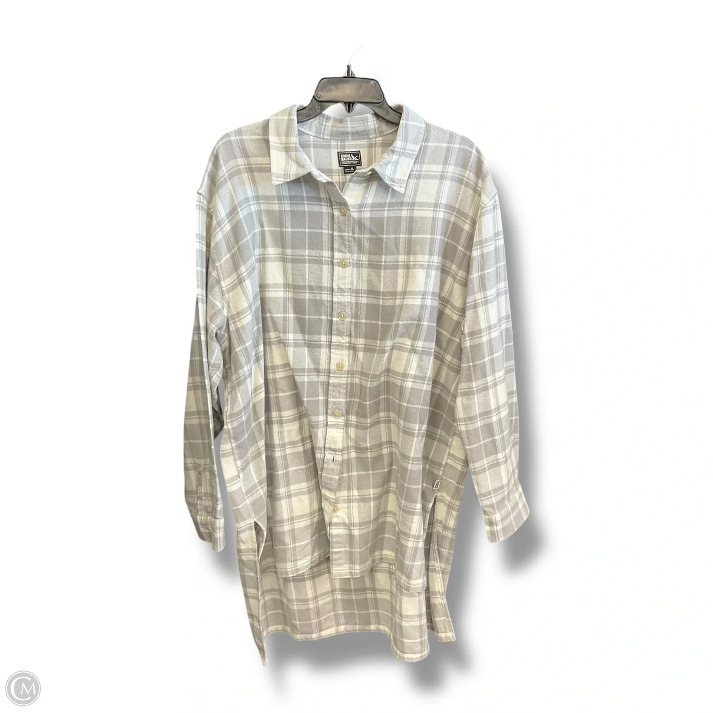 Tunic Long Sleeve By Eddie Bauer In Plaid Pattern, Size: Xl