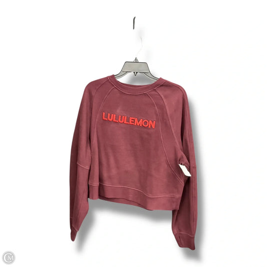Sweatshirt Crewneck By Lululemon In Maroon, Size: S