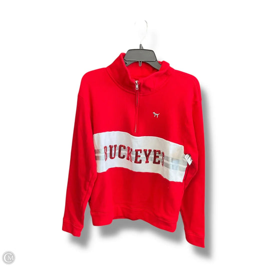 Athletic Top Long Sleeve Collar By Pink In Red, Size: M
