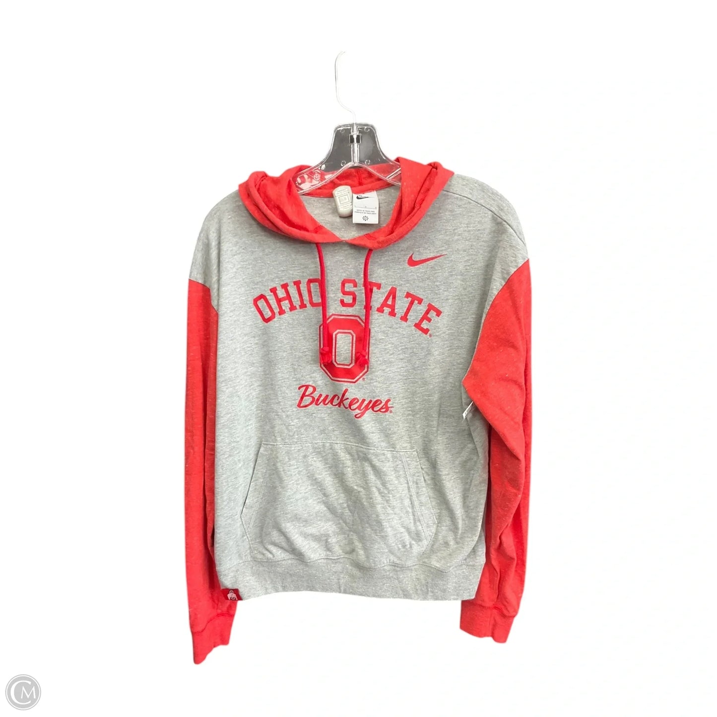 Top Long Sleeve By Nike Apparel In Grey & Red, Size: L