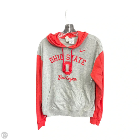 Top Long Sleeve By Nike Apparel In Grey & Red, Size: L