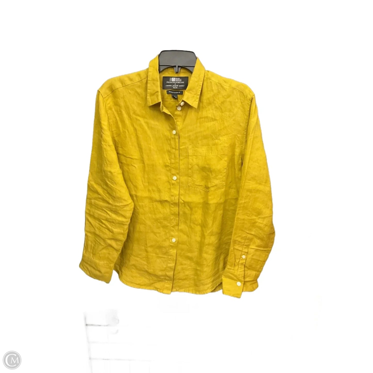 Blouse Long Sleeve By J. Crew In Yellow, Size: S