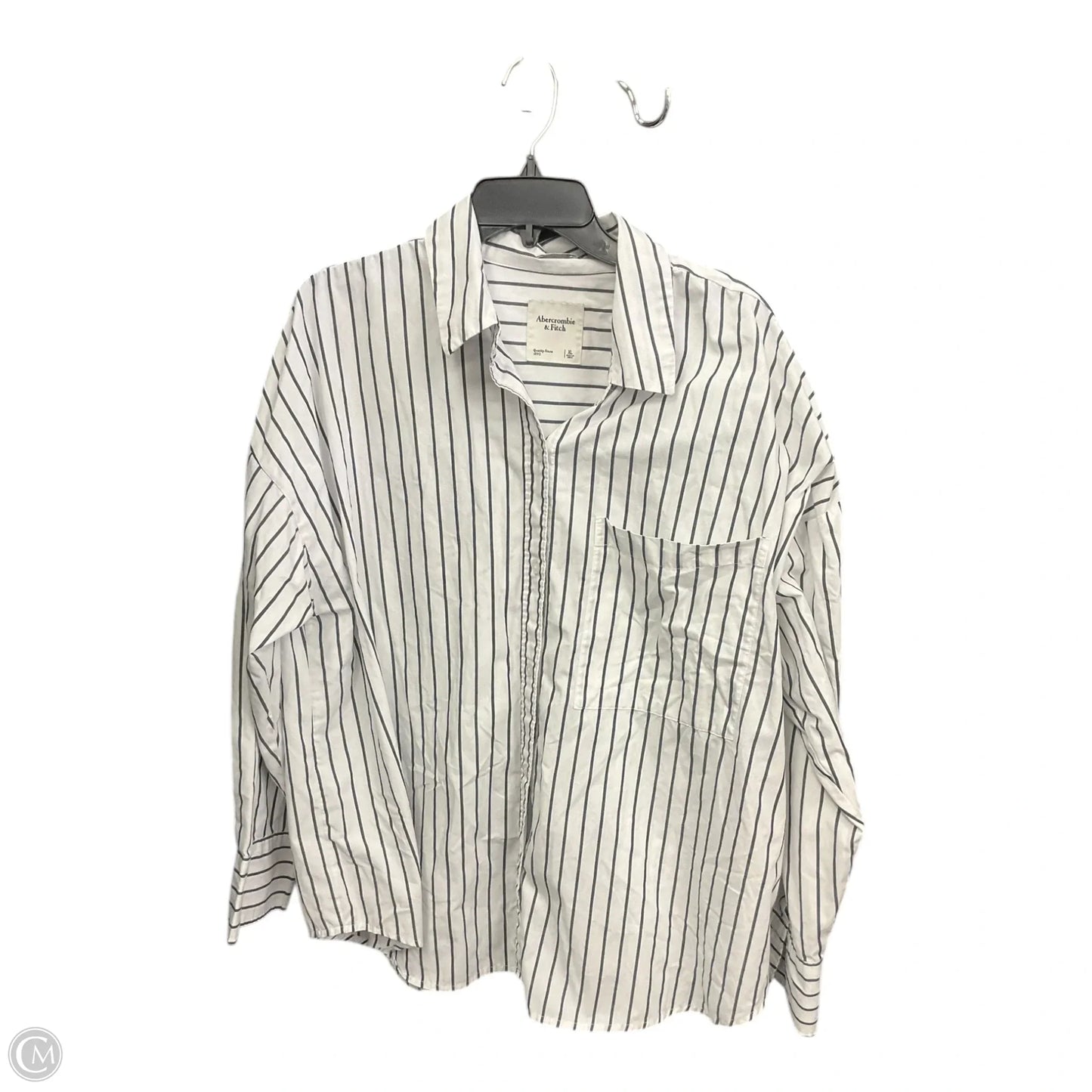 Blouse Long Sleeve By Abercrombie And Fitch In Striped Pattern, Size: Xl