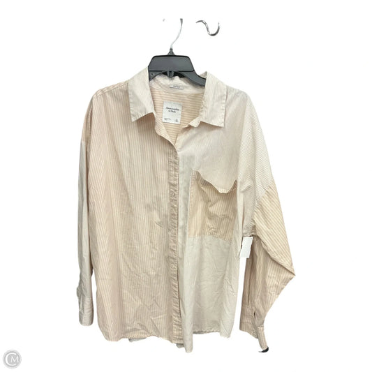 Blouse Long Sleeve By Abercrombie And Fitch In Striped Pattern, Size: Xl