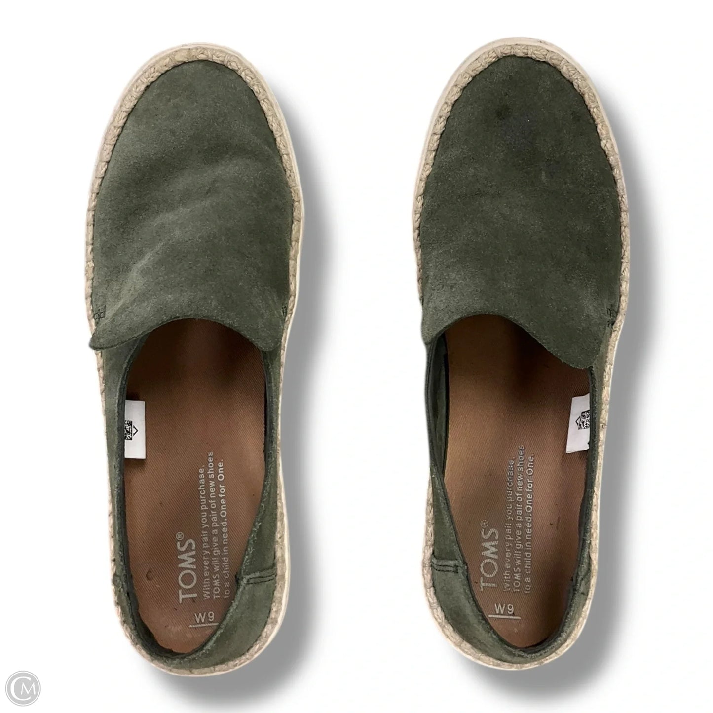 Shoes Flats By Toms In Green, Size: 9
