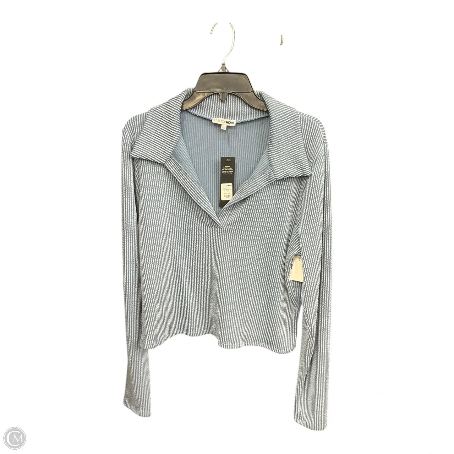 Top Long Sleeve Basic By Fashion Nova In Blue, Size: 3x