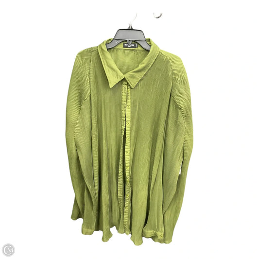 Blouse Long Sleeve By Pretty Little Thing In Green, Size: 3x