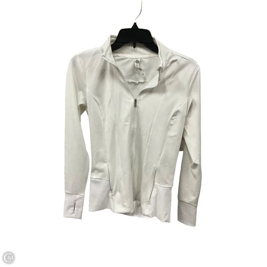 Athletic Top Long Sleeve Collar By Rbx In White, Size: S