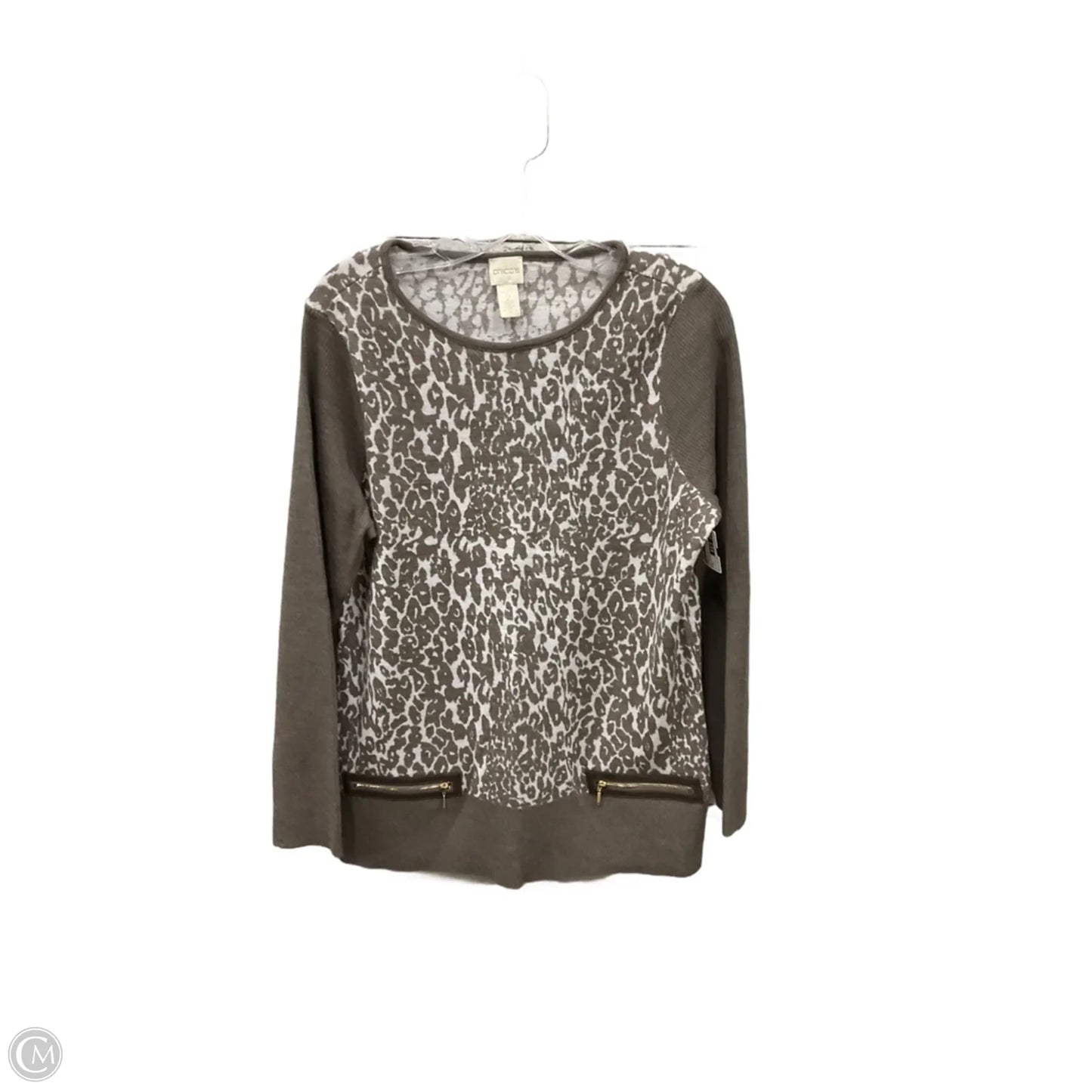 Top Long Sleeve By Chicos In Animal Print, Size: L