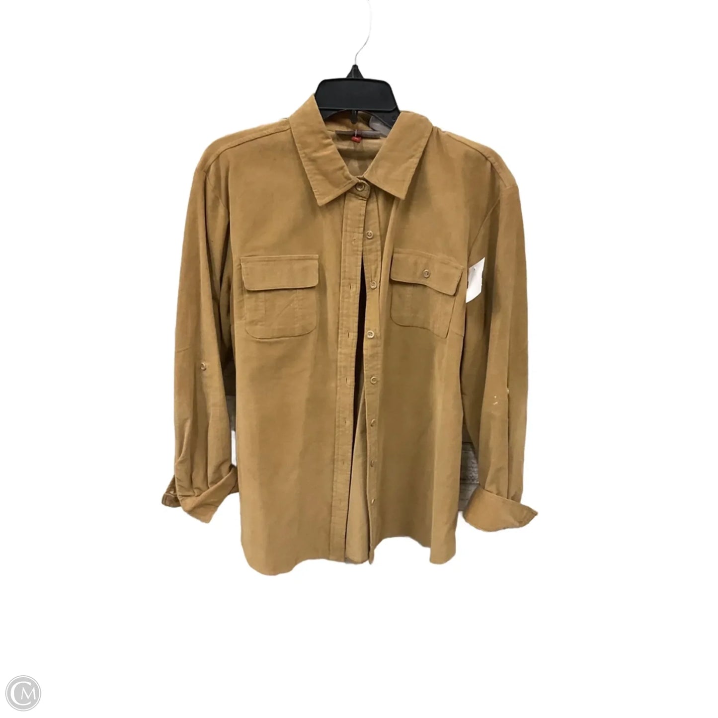 Jacket Shirt By Mac Duggal In Tan, Size: Xl