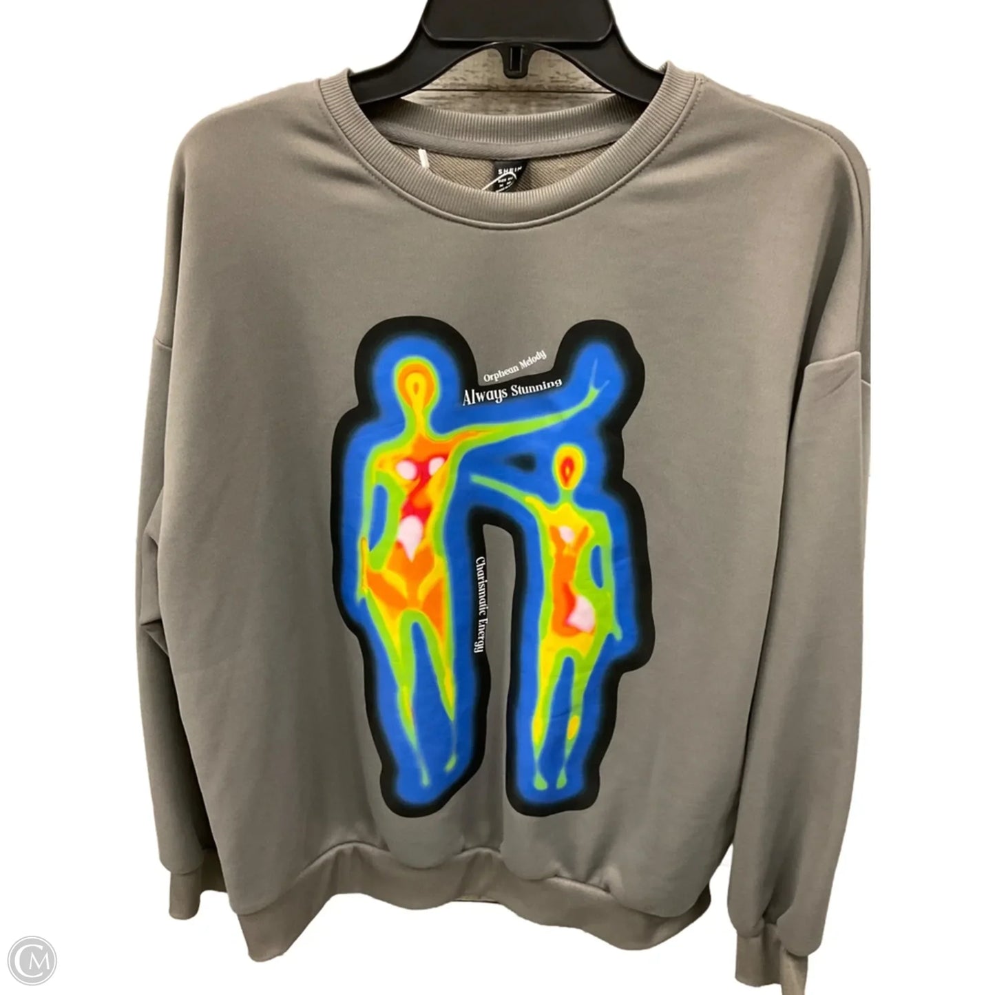 Sweatshirt Crewneck By Shein In Grey, Size: M