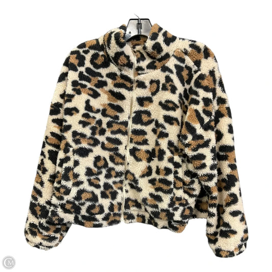 Jacket Faux Fur & Sherpa By Clothes Mentor In Animal Print, Size: L
