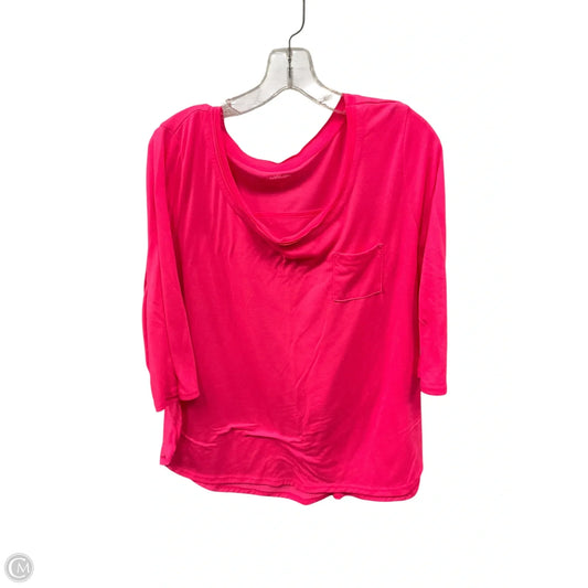Top 3/4 Sleeve Basic By Lane Bryant In Pink, Size: 2x