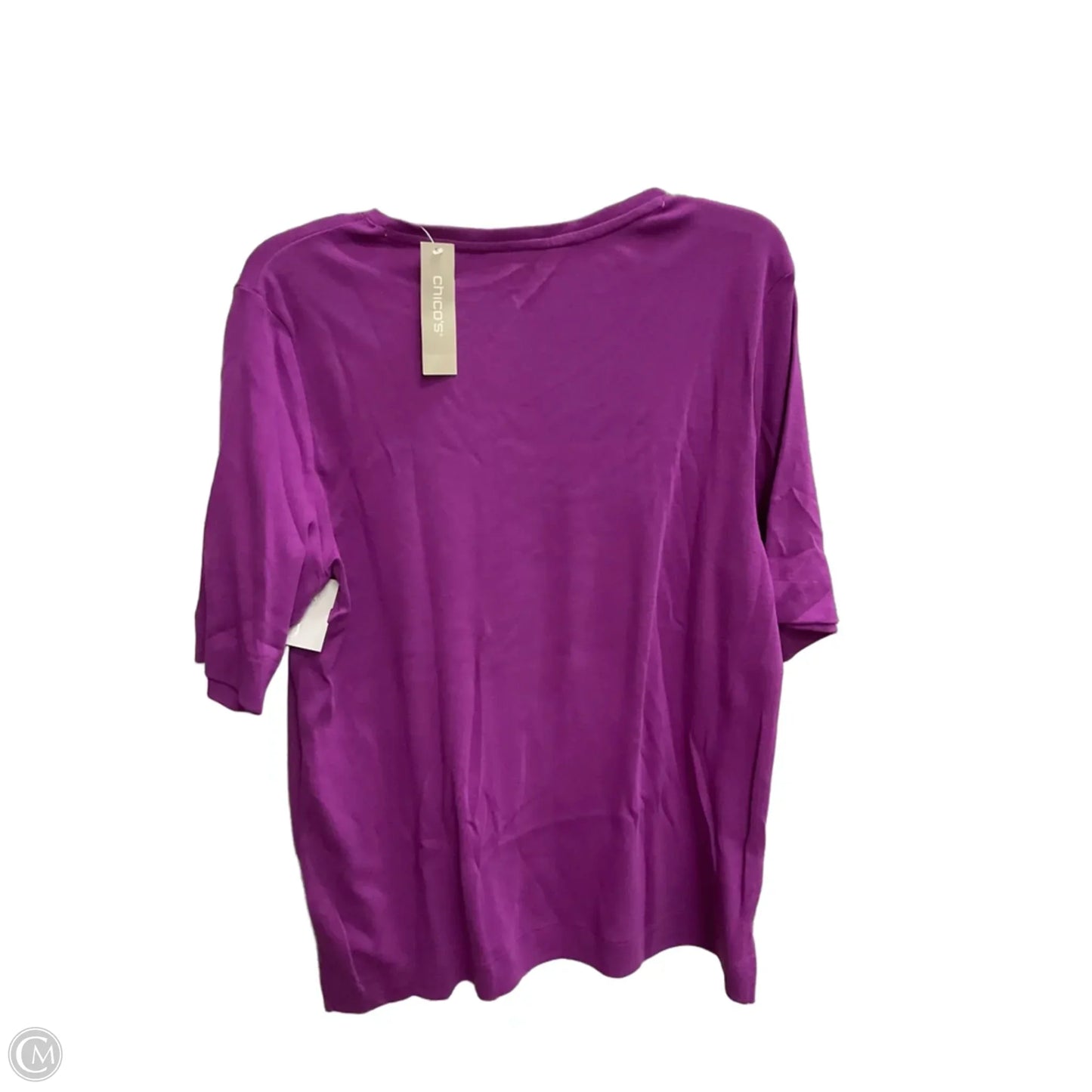 Top Short Sleeve Basic By Chicos In Purple, Size: L