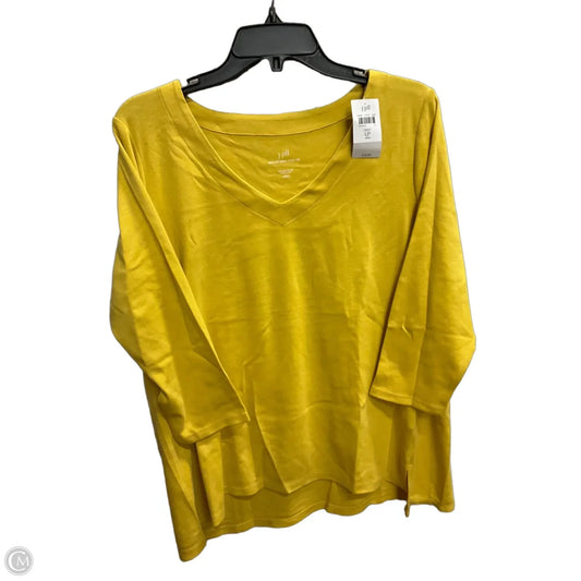 Top Long Sleeve Basic By J. Jill In Yellow, Size: Lp