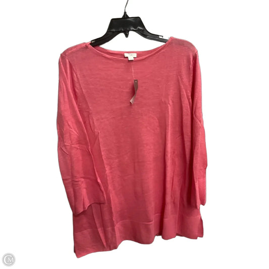 Top 3/4 Sleeve Basic By J. Jill In Pink, Size: L
