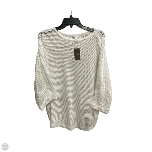 Top 3/4 Sleeve Basic By J. Jill In White, Size: L