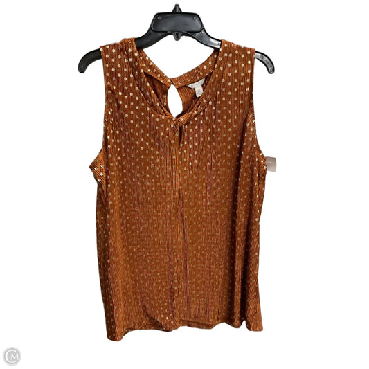 Top Sleeveless By Clothes Mentor In Brown, Size: Xl