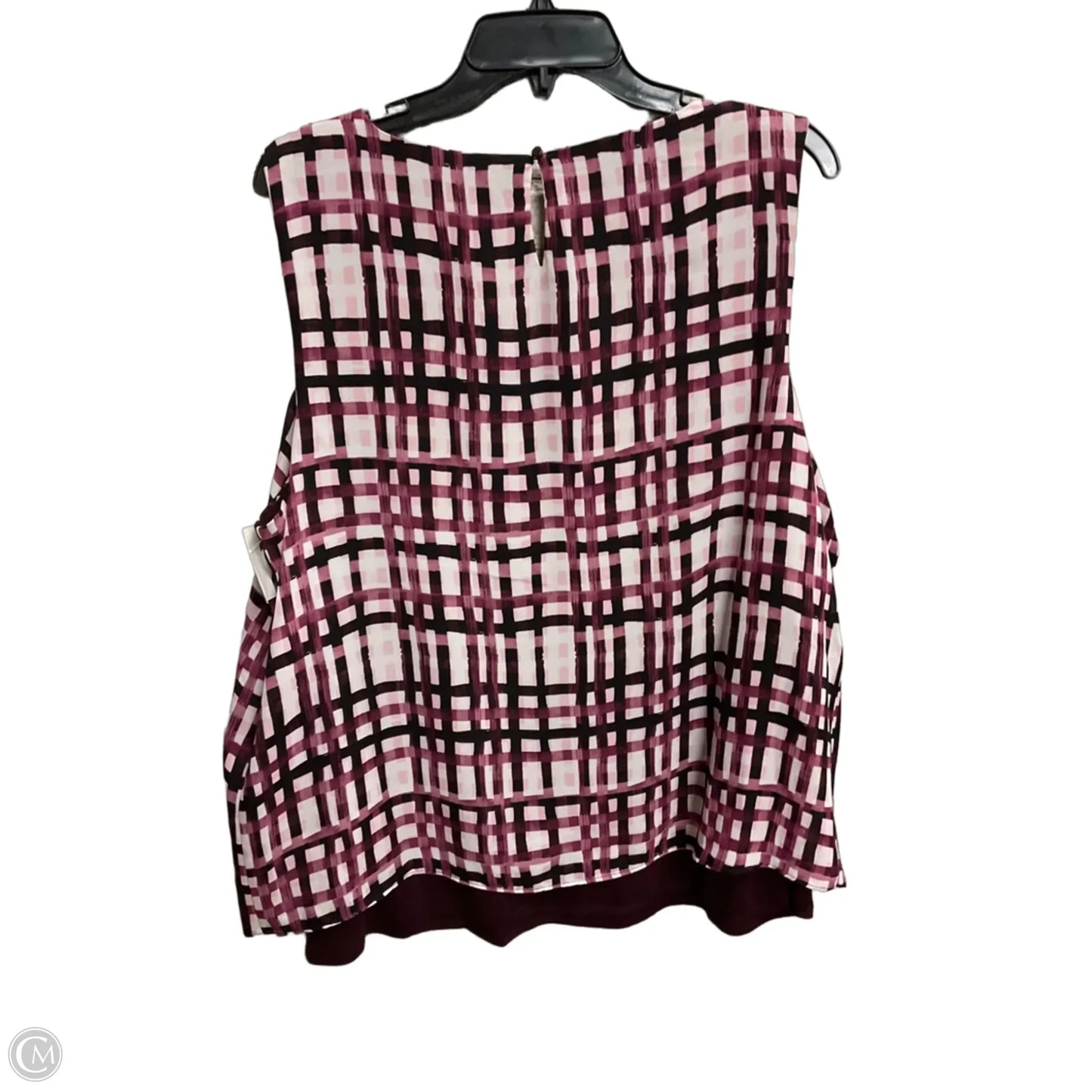 Blouse Sleeveless By Elle In Plaid Pattern, Size: Xl