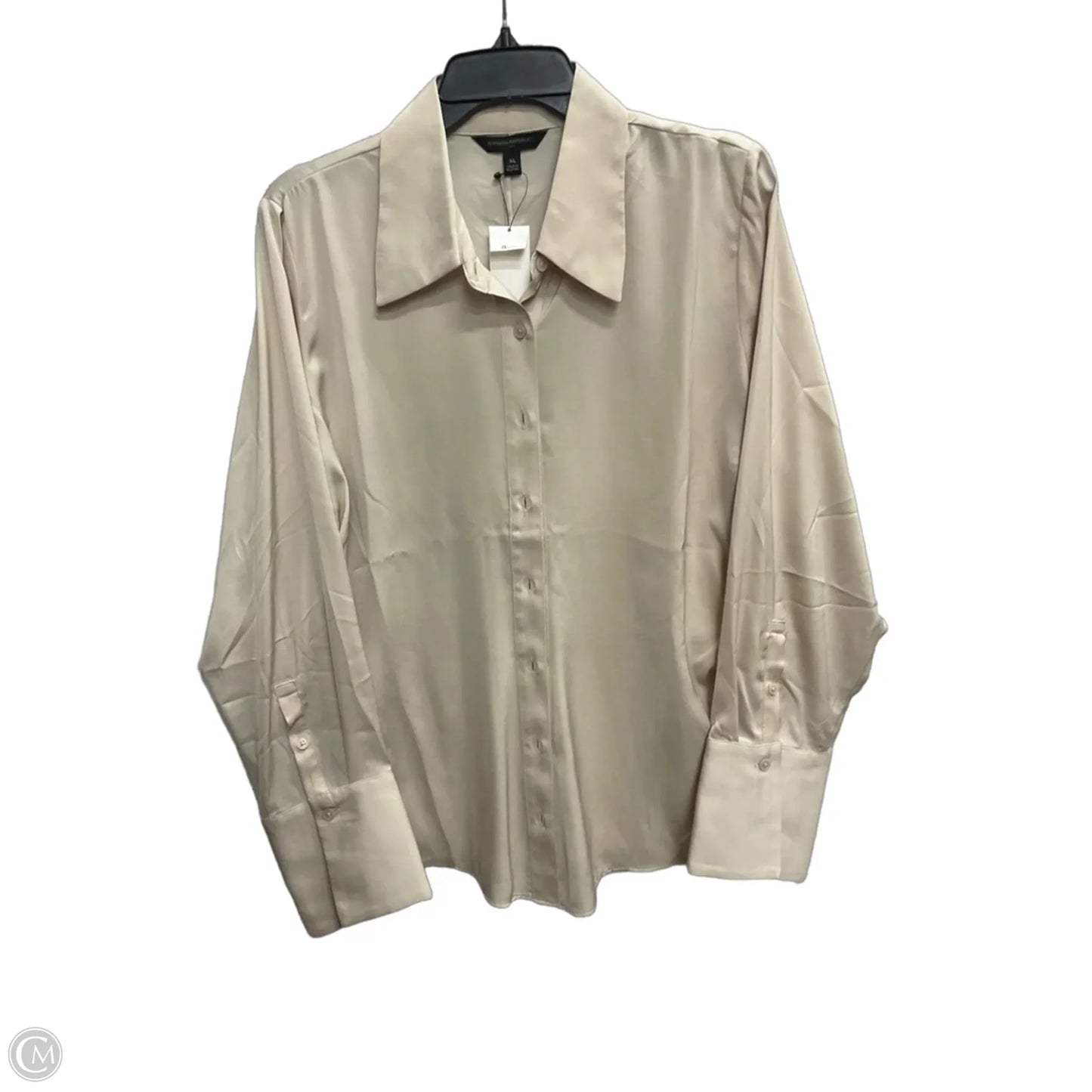 Blouse Long Sleeve By Banana Republic In Cream, Size: Xl