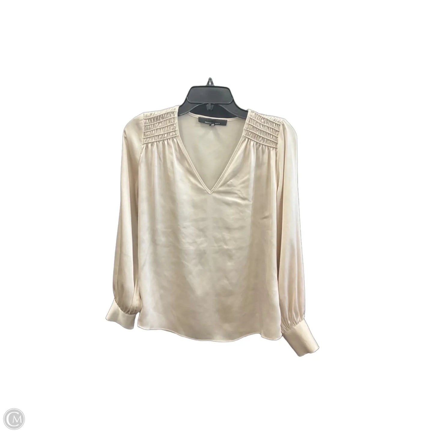 Top Long Sleeve By White House Black Market In Cream, Size: Xxs