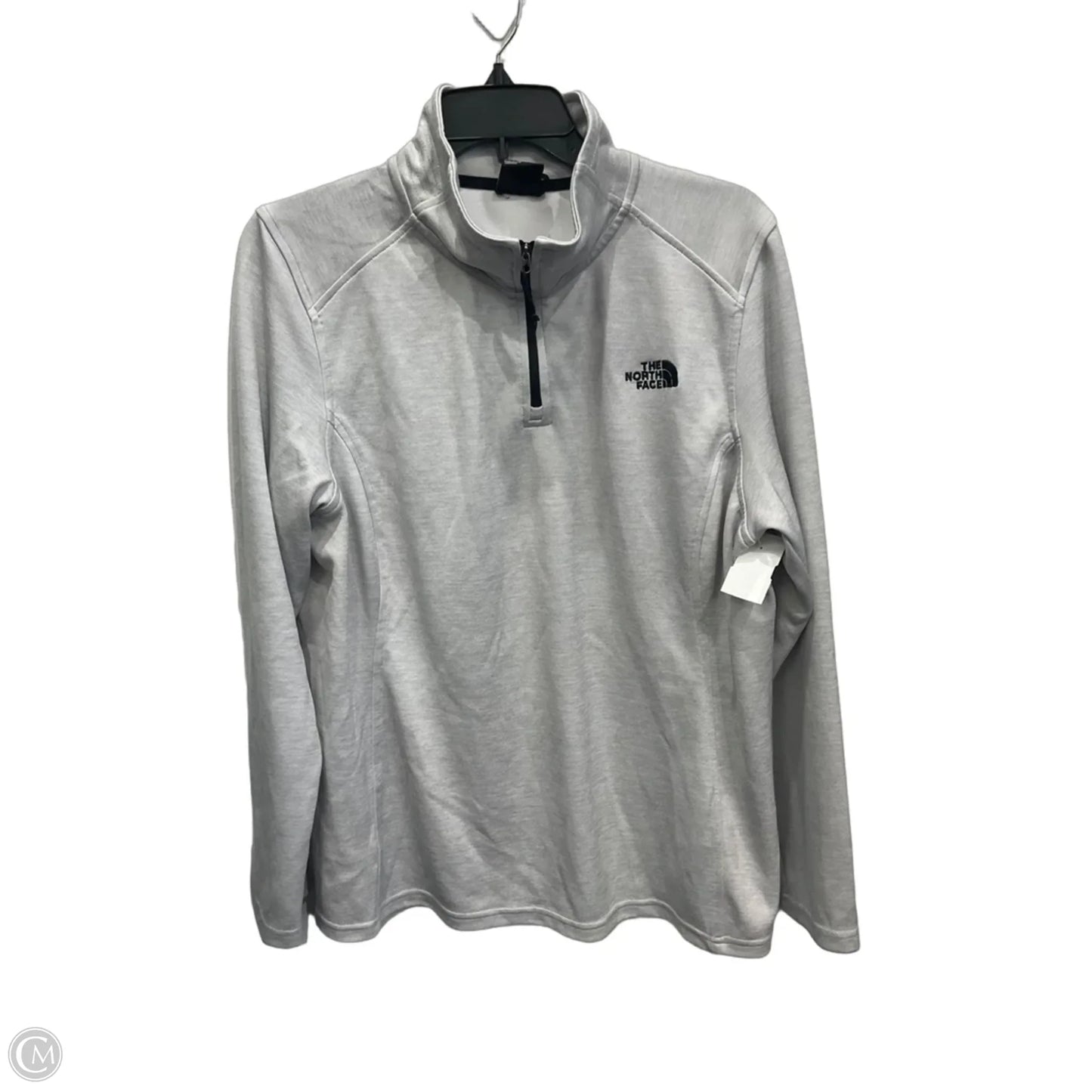 Athletic Top Long Sleeve Collar By The North Face In Grey, Size: Xl