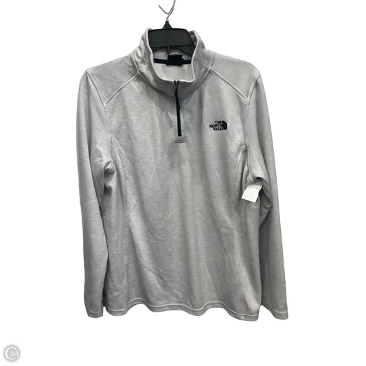 Athletic Top Long Sleeve Collar By The North Face In Grey, Size: Xl