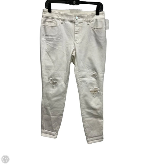 Jeans Skinny By White House Black Market In White Denim, Size: 4