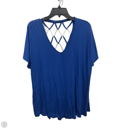 Top Short Sleeve Basic By Lane Bryant In Blue, Size: 2x