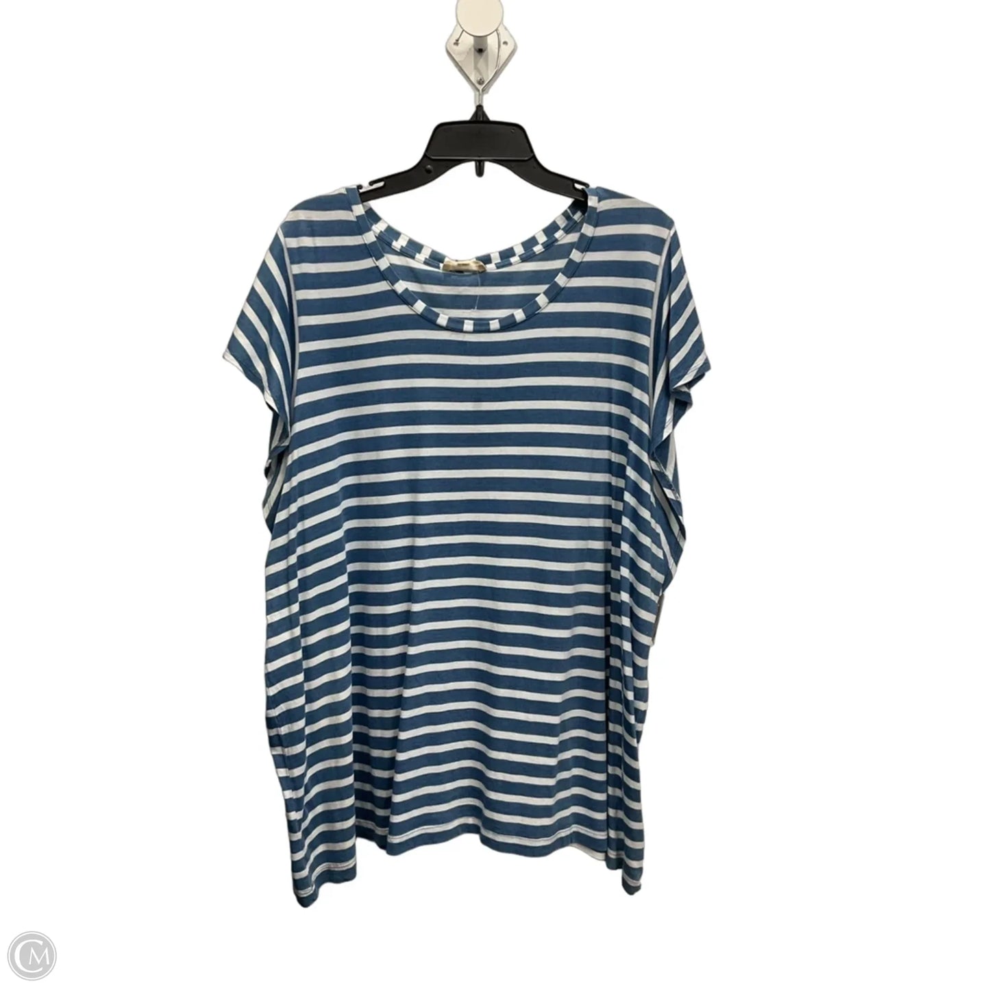 Top Short Sleeve By Jane And Delancey In Striped Pattern, Size: 3x