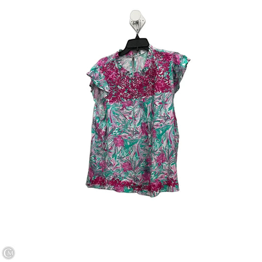 Top Short Sleeve By Emily Wonder In Floral Print, Size: 1x