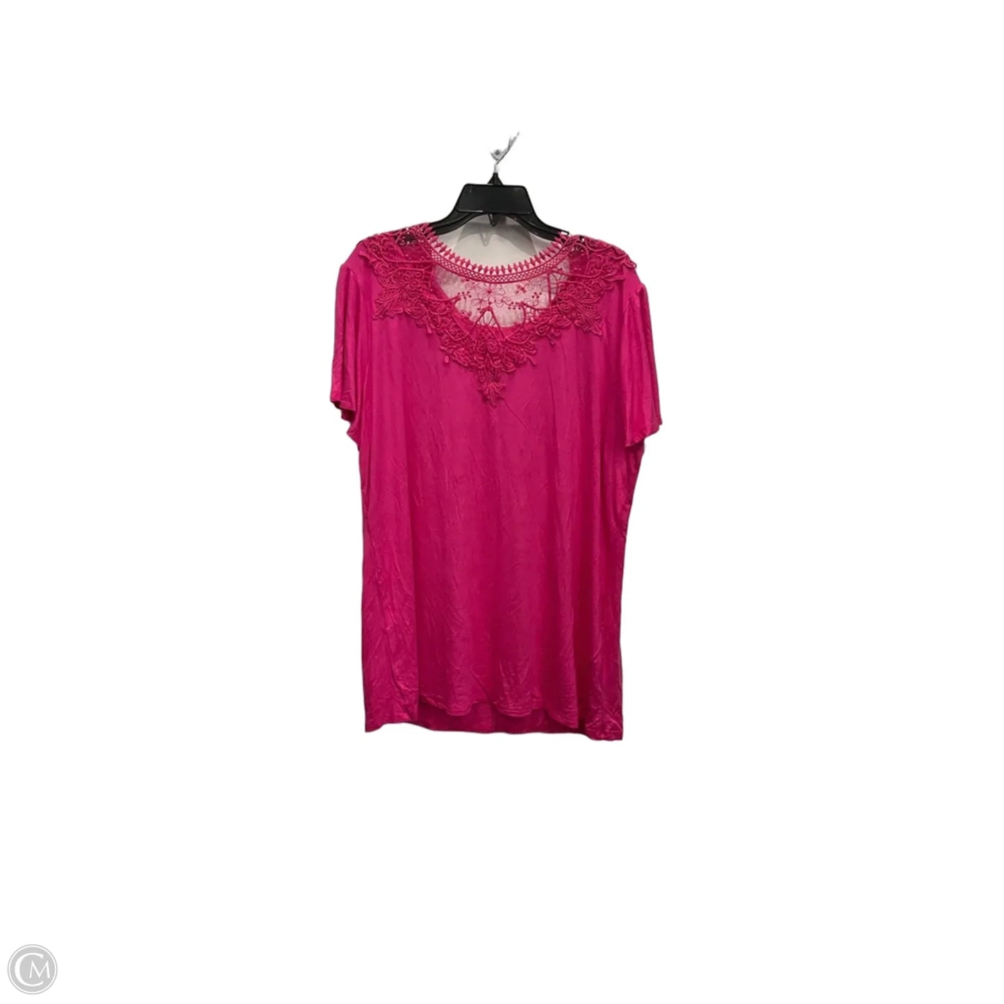 Top Short Sleeve Basic By Heimish Usa In Pink, Size: 1x