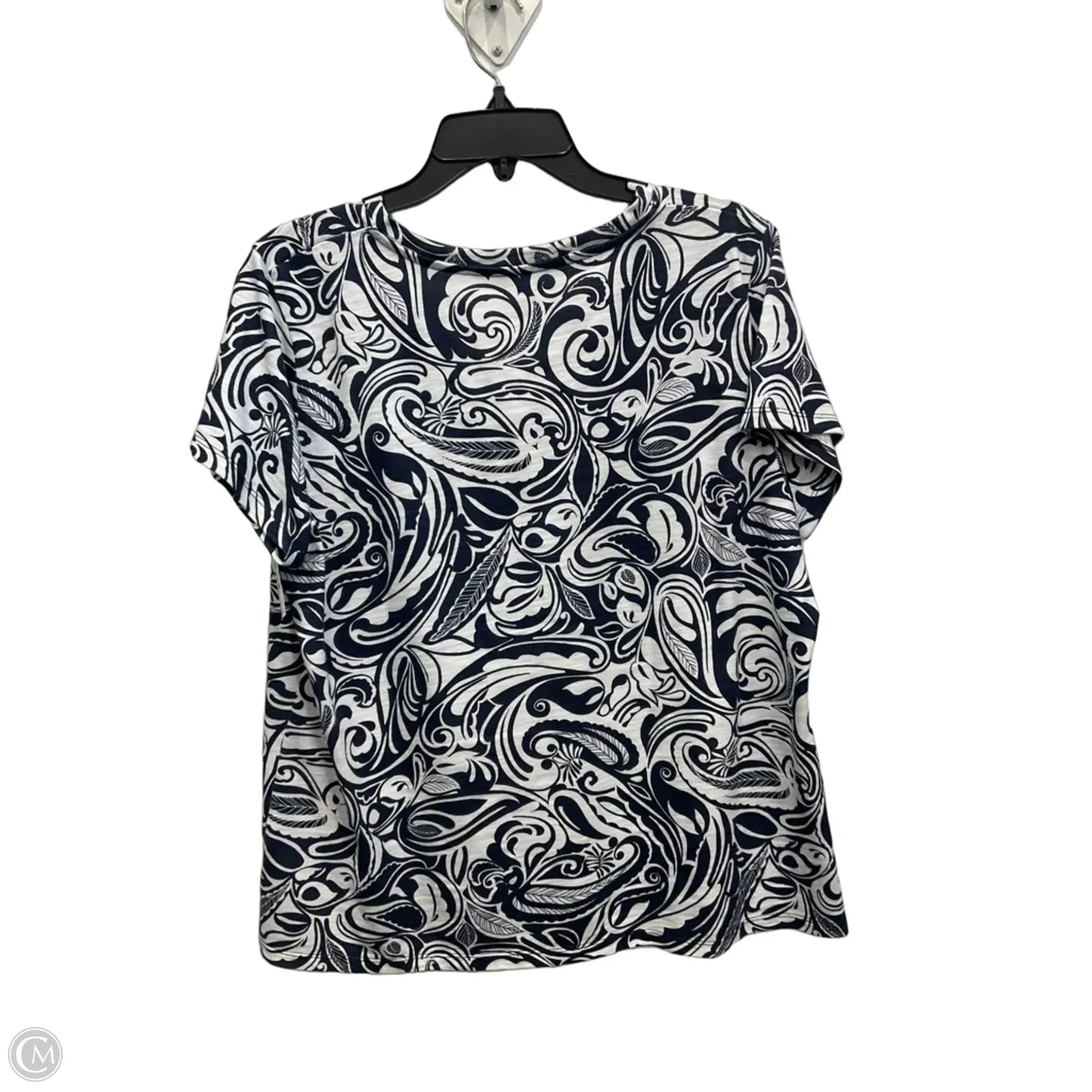Top Short Sleeve By Talbots In Brown & White, Size: Xl