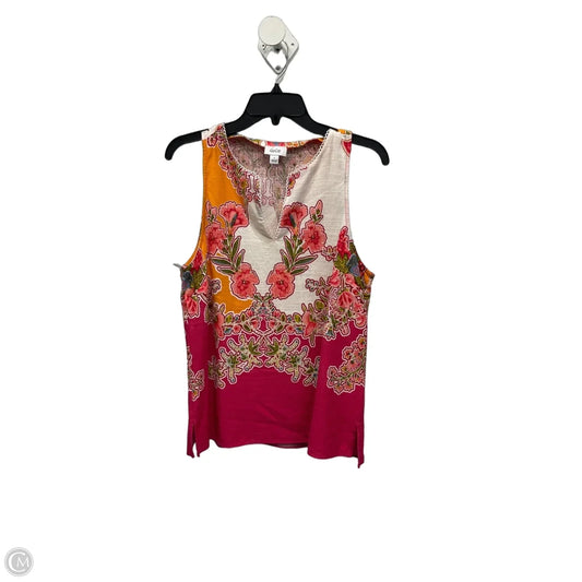 Top Sleeveless By Cece In Floral Print, Size: M