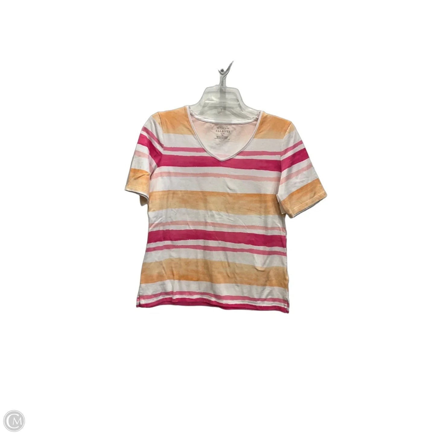 Top Short Sleeve By Talbots In Striped Pattern, Size: Mp