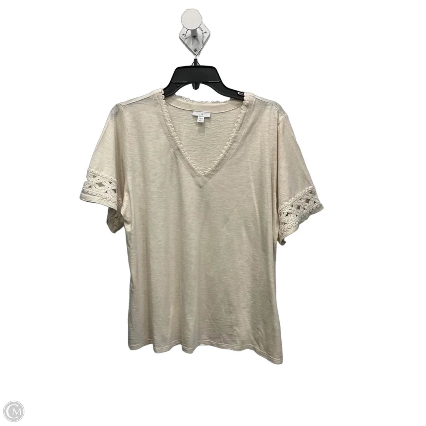 Top Short Sleeve By J. Jill In Cream, Size: Lp