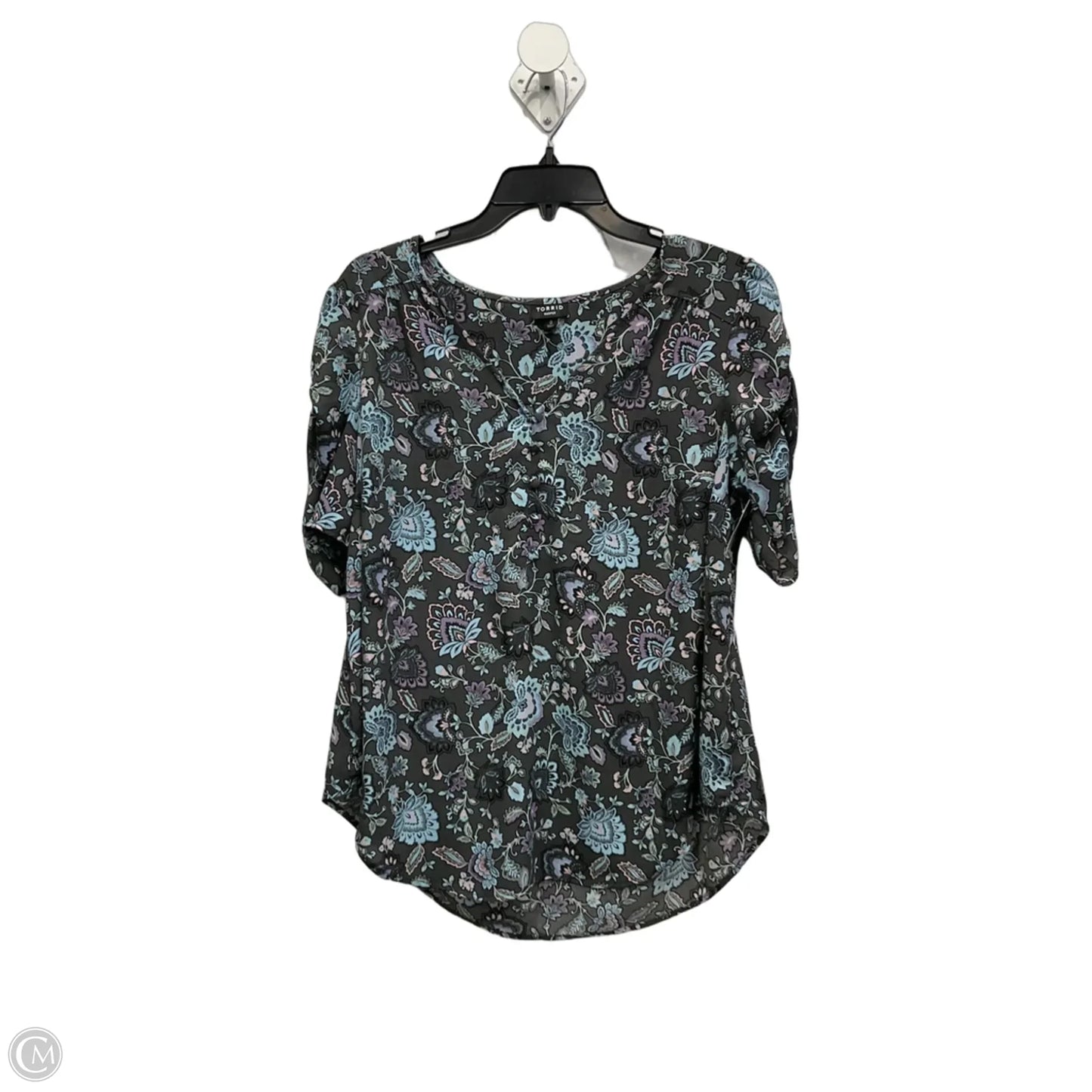 Top Short Sleeve By Torrid In Floral Print, Size: L
