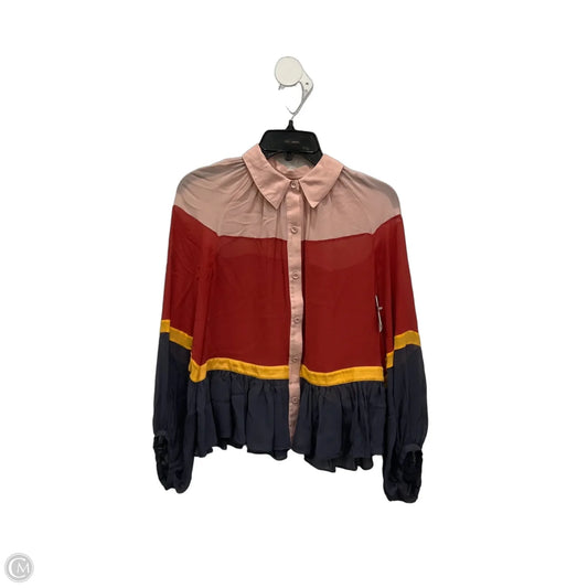 Blouse Long Sleeve By Joie In Multi-colored, Size: S