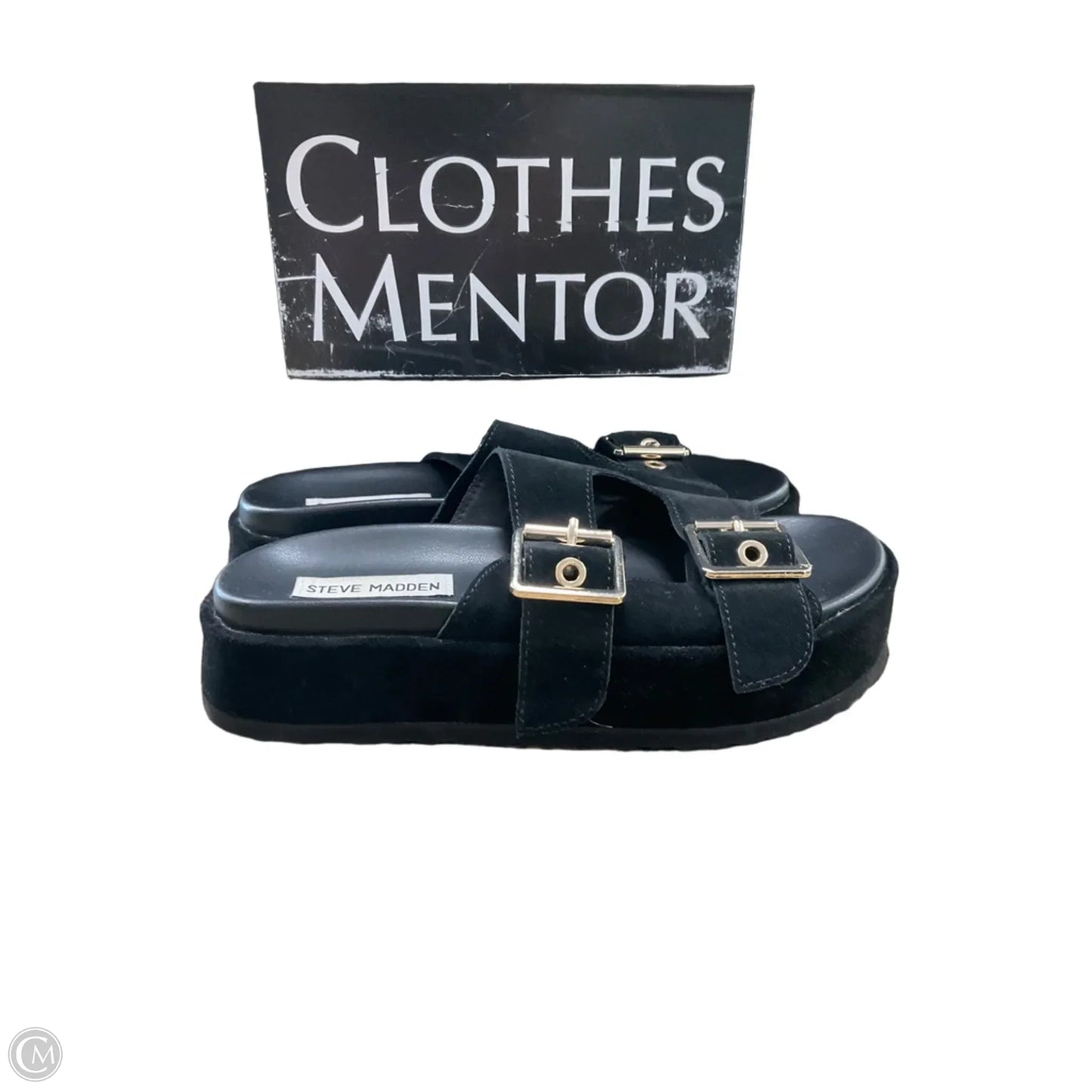 Sandals Flats By Steve Madden In Black, Size: 6
